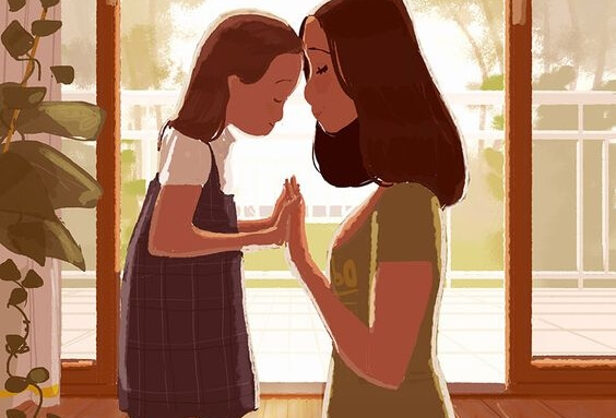 Dich selbst zu schätzen - Illustration Mutter und Kind