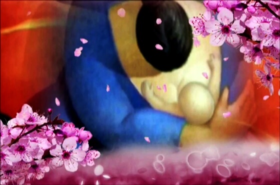 Es ist wichtig mit deinem Baby zu sprechen - Zeichnung Mutter und Baby