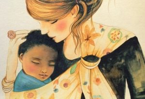 Die Mütter, die sich zu Hause um ihre Kinder kümmern, arbeiten auch