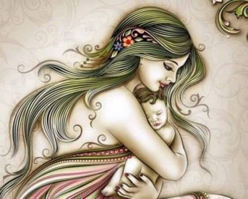 Mein Kind - Zeichnung Mama und Baby