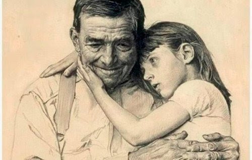 Brief an Vater: Kind mit Großvater