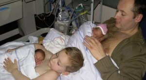 Familie im Krankenhaus