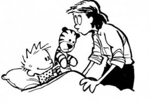 Vater bringt Kind ins Bett, die Wutanfälle sind vergessen