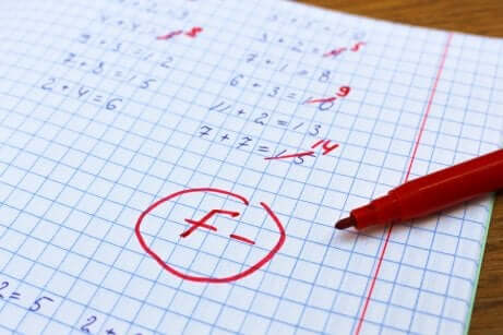Schlechte Note im Mathetest