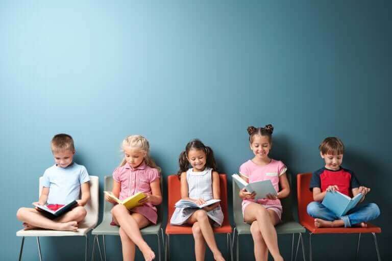 Kinderpädagogik - lesende Kinder