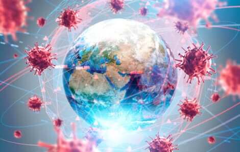 Darstellung der Pandemie des Coronavirus
