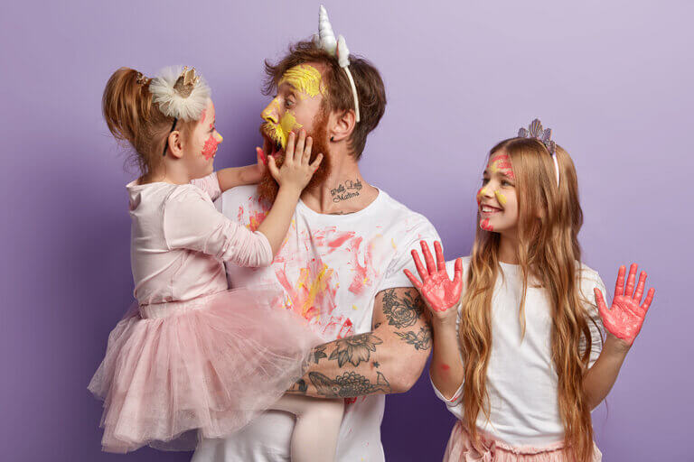 Kinderparty mit Vater